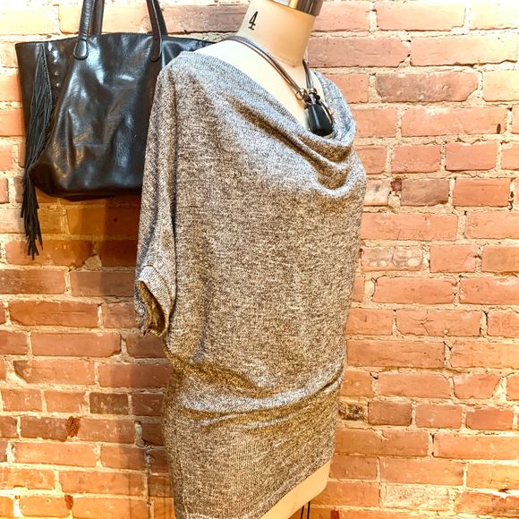 VELVET Silver Shimmer Drape Knit Top - Picture 4 of 7
